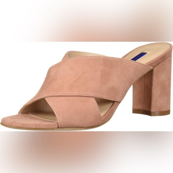 Stuart Weitzman Galene Suede Block Heel Sandals 7.5 - Picture 1 of 11